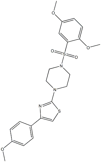2-[4-(2,5-dimethoxyphenyl)sulfonylpiperazin-1-yl]-4-(4-methoxyphenyl)-1,3-thiazole Structure