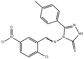 4-[(E)-(2-chloro-5-nitrophenyl)methylideneamino]-3-(4-methylphenyl)-1H-1,2,4-triazole-5-thione Structure