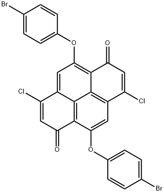 5,10-bis(4-bromophenoxy)-3,8-dichloropyrene-1,6-dione Struktur