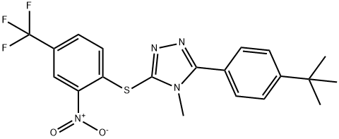 3-(4-tert-butylphenyl)-4-methyl-5-[2-nitro-4-(trifluoromethyl)phenyl]sulfanyl-1,2,4-triazole Structure