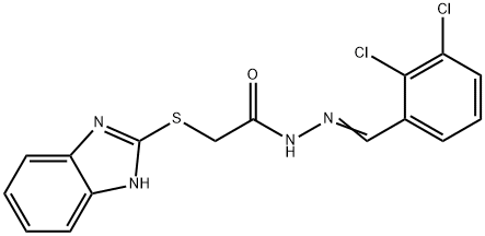 2-(1H-benzimidazol-2-ylsulfanyl)-N-[(E)-(2,3-dichlorophenyl)methylideneamino]acetamide Struktur