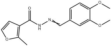 N-[(E)-(3,4-dimethoxyphenyl)methylideneamino]-2-methylfuran-3-carboxamide Struktur