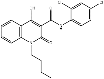 1-butyl-N-(2,4-dichlorophenyl)-4-hydroxy-2-oxoquinoline-3-carboxamide Struktur