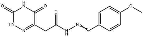 2-(3,5-dioxo-2H-1,2,4-triazin-6-yl)-N-[(E)-(4-methoxyphenyl)methylideneamino]acetamide Struktur