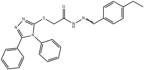 2-[(4,5-diphenyl-1,2,4-triazol-3-yl)sulfanyl]-N-[(E)-(4-ethylphenyl)methylideneamino]acetamide Struktur