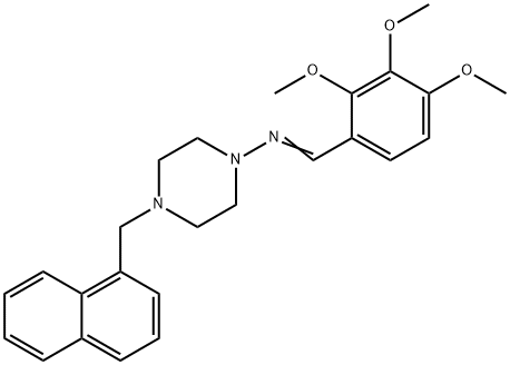 (E)-N-[4-(naphthalen-1-ylmethyl)piperazin-1-yl]-1-(2,3,4-trimethoxyphenyl)methanimine Struktur
