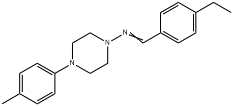 (E)-1-(4-ethylphenyl)-N-[4-(4-methylphenyl)piperazin-1-yl]methanimine Struktur