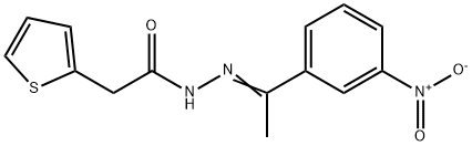 N-[(Z)-1-(3-nitrophenyl)ethylideneamino]-2-thiophen-2-ylacetamide Struktur