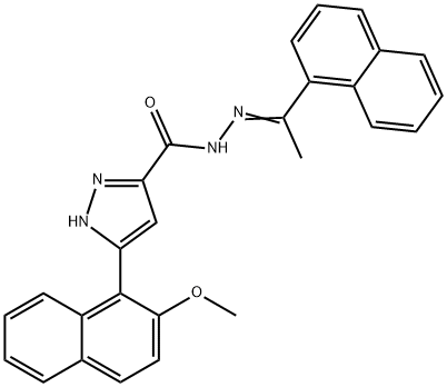 3-(2-methoxynaphthalen-1-yl)-N-[(Z)-1-naphthalen-1-ylethylideneamino]-1H-pyrazole-5-carboxamide Struktur