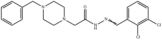 2-(4-benzylpiperazin-1-yl)-N-[(E)-(2,3-dichlorophenyl)methylideneamino]acetamide Struktur