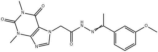 2-(1,3-dimethyl-2,6-dioxopurin-7-yl)-N-[(E)-1-(3-methoxyphenyl)ethylideneamino]acetamide Structure