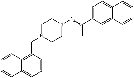 (Z)-1-naphthalen-2-yl-N-[4-(naphthalen-1-ylmethyl)piperazin-1-yl]ethanimine Struktur