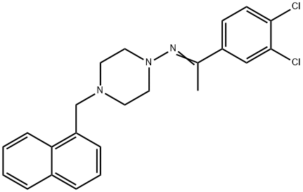 (Z)-1-(3,4-dichlorophenyl)-N-[4-(naphthalen-1-ylmethyl)piperazin-1-yl]ethanimine Struktur