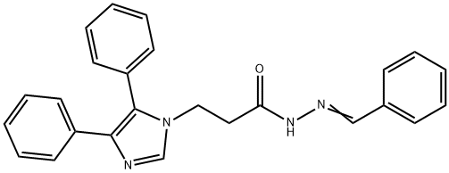 N-[(E)-benzylideneamino]-3-(4,5-diphenylimidazol-1-yl)propanamide Struktur