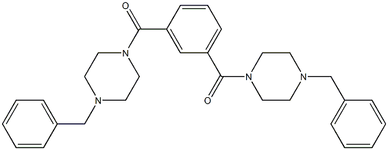[3-(4-benzylpiperazine-1-carbonyl)phenyl]-(4-benzylpiperazin-1-yl)methanone Struktur