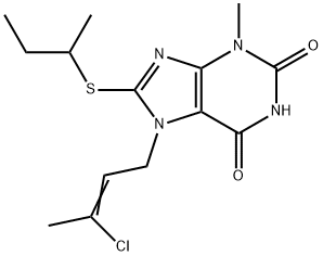 8-butan-2-ylsulfanyl-7-[(Z)-3-chlorobut-2-enyl]-3-methylpurine-2,6-dione Struktur