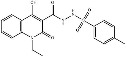 1-ethyl-4-hydroxy-N'-(4-methylphenyl)sulfonyl-2-oxoquinoline-3-carbohydrazide Struktur