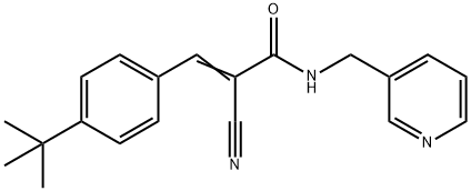 (E)-3-(4-tert-butylphenyl)-2-cyano-N-(pyridin-3-ylmethyl)prop-2-enamide Struktur