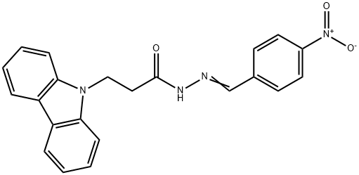 3-carbazol-9-yl-N-[(E)-(4-nitrophenyl)methylideneamino]propanamide Struktur