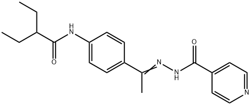 N-[(Z)-1-[4-(2-ethylbutanoylamino)phenyl]ethylideneamino]pyridine-4-carboxamide Structure
