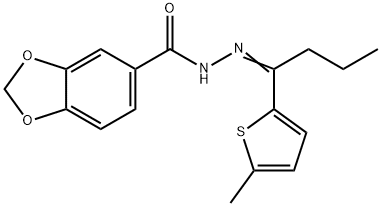 N-[(E)-1-(5-methylthiophen-2-yl)butylideneamino]-1,3-benzodioxole-5-carboxamide Structure