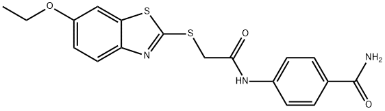 4-[[2-[(6-ethoxy-1,3-benzothiazol-2-yl)sulfanyl]acetyl]amino]benzamide Structure