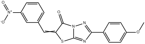 (5Z)-2-(4-methoxyphenyl)-5-[(3-nitrophenyl)methylidene]-[1,3]thiazolo[3,2-b][1,2,4]triazol-6-one Struktur