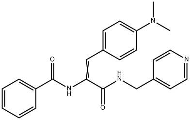 N-[(Z)-1-[4-(dimethylamino)phenyl]-3-oxo-3-(pyridin-4-ylmethylamino)prop-1-en-2-yl]benzamide Struktur