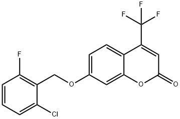 7-[(2-chloro-6-fluorophenyl)methoxy]-4-(trifluoromethyl)chromen-2-one Struktur
