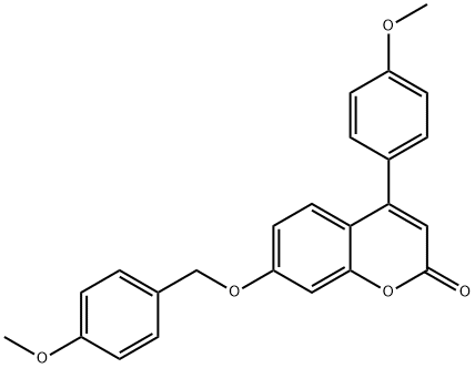 4-(4-methoxyphenyl)-7-[(4-methoxyphenyl)methoxy]chromen-2-one Struktur