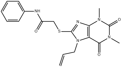 2-(1,3-dimethyl-2,6-dioxo-7-prop-2-enylpurin-8-yl)sulfanyl-N-phenylacetamide Struktur