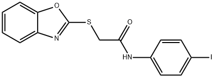 2-(1,3-benzoxazol-2-ylsulfanyl)-N-(4-iodophenyl)acetamide Struktur