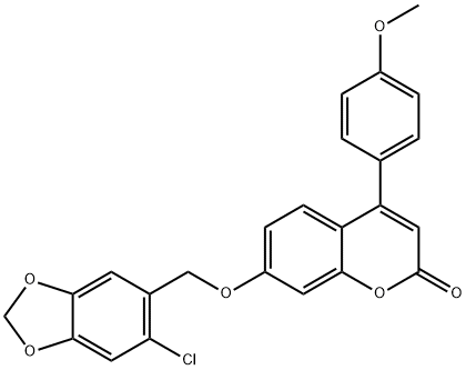 7-[(6-chloro-1,3-benzodioxol-5-yl)methoxy]-4-(4-methoxyphenyl)chromen-2-one Structure