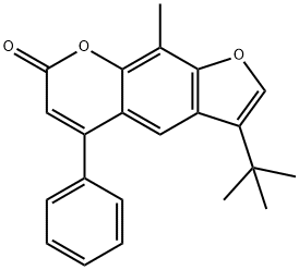 3-tert-butyl-9-methyl-5-phenylfuro[3,2-g]chromen-7-one Structure