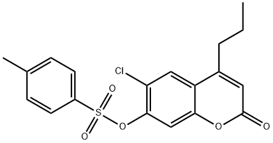 (6-chloro-2-oxo-4-propylchromen-7-yl) 4-methylbenzenesulfonate Struktur