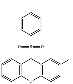 2-fluoro-9-(4-methylphenyl)sulfonyl-9H-xanthene Struktur