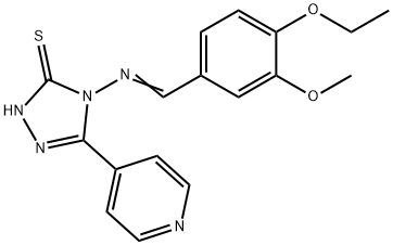 4-[(E)-(4-ethoxy-3-methoxyphenyl)methylideneamino]-3-pyridin-4-yl-1H-1,2,4-triazole-5-thione Struktur