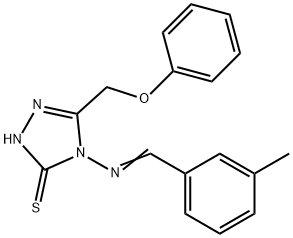 4-[(E)-(3-methylphenyl)methylideneamino]-3-(phenoxymethyl)-1H-1,2,4-triazole-5-thione Struktur