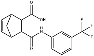 2-[[3-(trifluoromethyl)phenyl]carbamoyl]bicyclo[2.2.1]hept-5-ene-3-carboxylic acid Structure