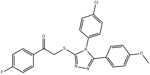 2-[[4-(4-chlorophenyl)-5-(4-methoxyphenyl)-1,2,4-triazol-3-yl]sulfanyl]-1-(4-fluorophenyl)ethanone Struktur