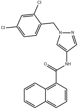 N-[1-[(2,4-dichlorophenyl)methyl]pyrazol-4-yl]naphthalene-1-carboxamide Structure