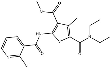 methyl 2-[(2-chloropyridine-3-carbonyl)amino]-5-(diethylcarbamoyl)-4-methylthiophene-3-carboxylate Structure