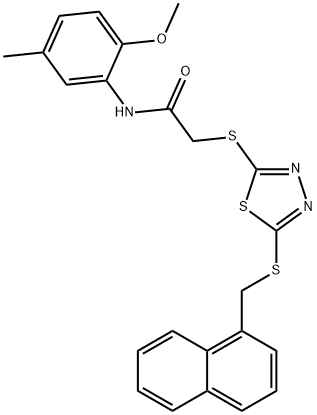 N-(2-methoxy-5-methylphenyl)-2-[[5-(naphthalen-1-ylmethylsulfanyl)-1,3,4-thiadiazol-2-yl]sulfanyl]acetamide Struktur