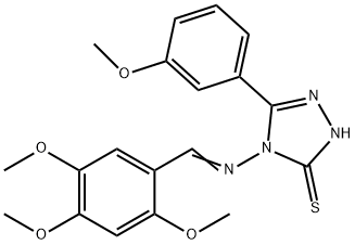3-(3-methoxyphenyl)-4-[(E)-(2,4,5-trimethoxyphenyl)methylideneamino]-1H-1,2,4-triazole-5-thione Struktur