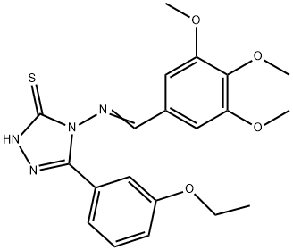 3-(3-ethoxyphenyl)-4-[(E)-(3,4,5-trimethoxyphenyl)methylideneamino]-1H-1,2,4-triazole-5-thione Struktur