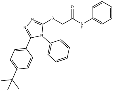 2-[[5-(4-tert-butylphenyl)-4-phenyl-1,2,4-triazol-3-yl]sulfanyl]-N-phenylacetamide Structure