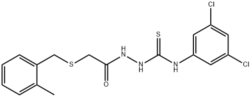 1-(3,5-dichlorophenyl)-3-[[2-[(2-methylphenyl)methylsulfanyl]acetyl]amino]thiourea Struktur