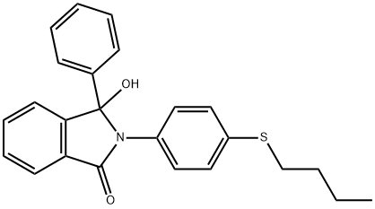 2-(4-butylsulfanylphenyl)-3-hydroxy-3-phenylisoindol-1-one Struktur