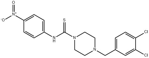 4-[(3,4-dichlorophenyl)methyl]-N-(4-nitrophenyl)piperazine-1-carbothioamide Struktur
