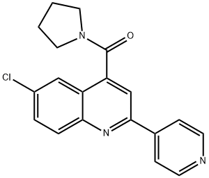 (6-chloro-2-pyridin-4-ylquinolin-4-yl)-pyrrolidin-1-ylmethanone Struktur